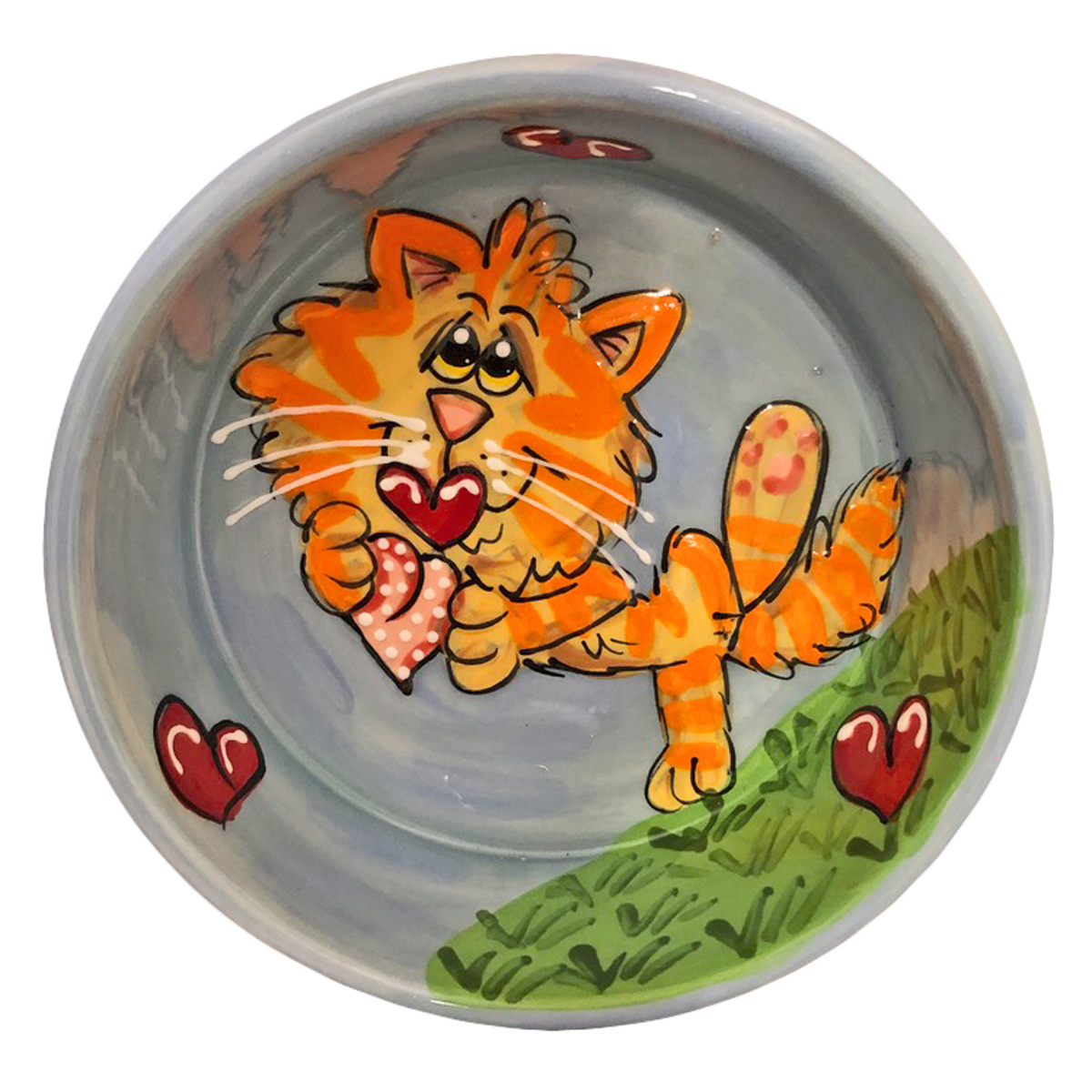 Tabby Love Pottery Cat Dish by Debby Carman