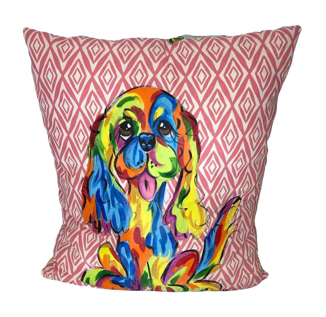 Cavalier King Charles Rainbow Palz™ Pillow