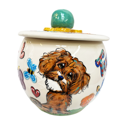 CAVAPOO ON TREAT JAR BY Debby Carman DOG LOVER GIFT COLLECTION