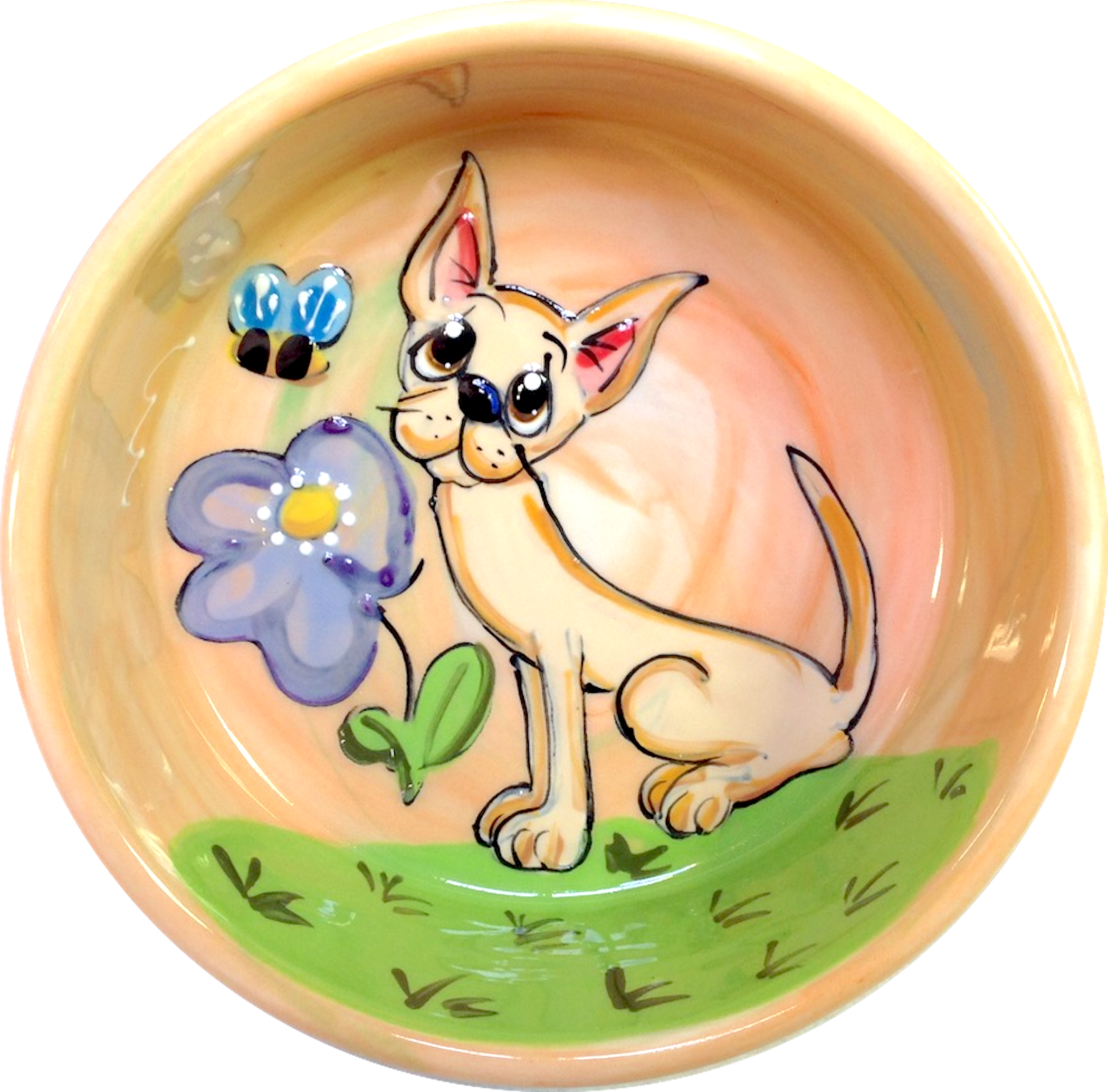 Chihuahua Hand-Painted 6&quot; Bowl