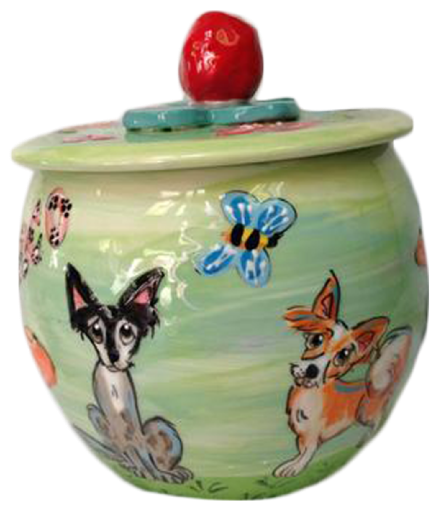 CHIHUAHUA TREAT JAR HAND PAINTED CUSTOM CERAMIC PET POTTERY