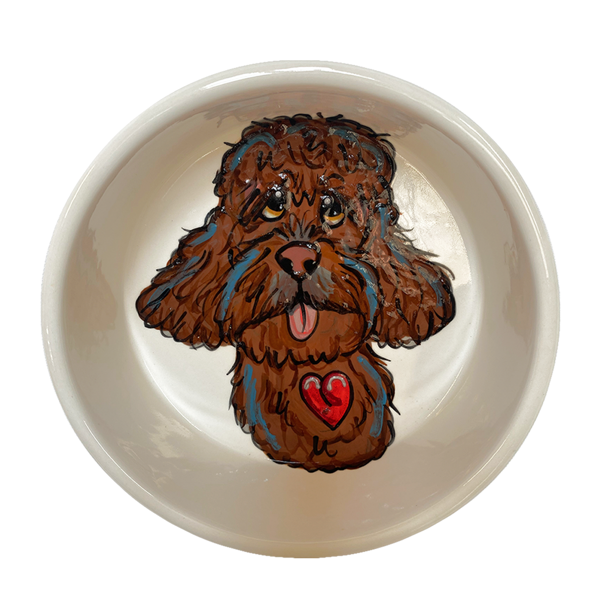 Labradoodle Hand-painted Pet Bowls by Debby Carman