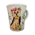 image of christmas holiday designed whimsical yorkshire terrier painting on ceramic 10 oz coffee mug by debby carman