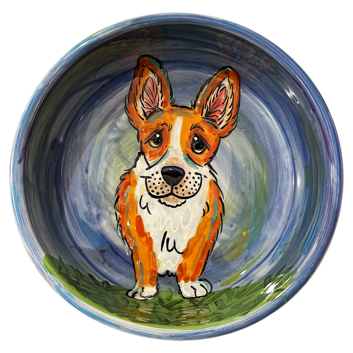 Corgi Handmade Ceramic Dog Bowl