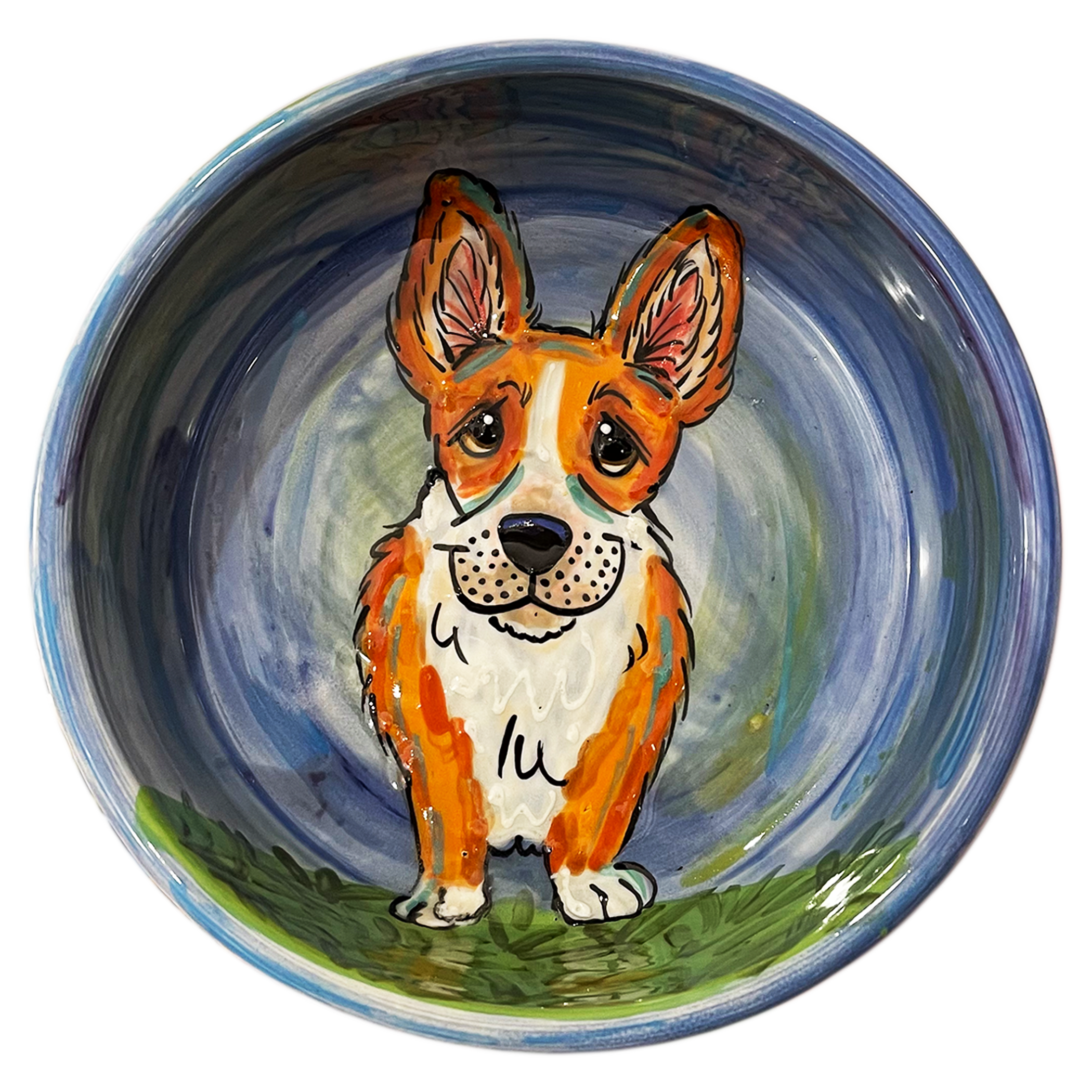 Corgi Handmade Ceramic Dog Bowl