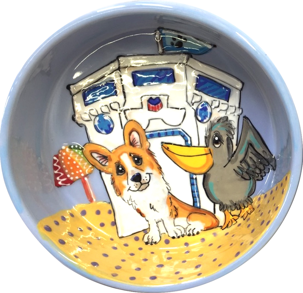 Cool Corgi Ceramic Dog Water Bowl – Faux Paw Productions
