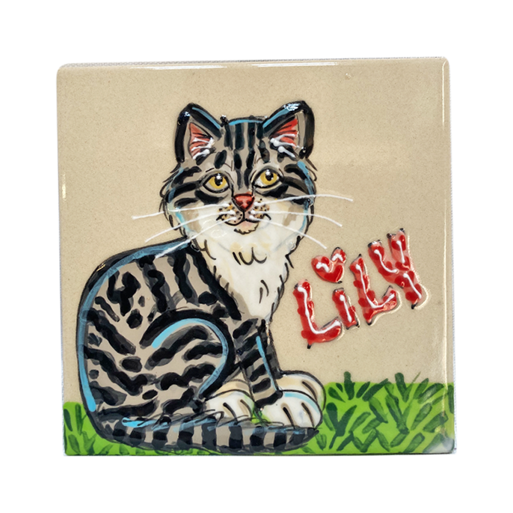 Personalized Custom Cat Portrait Tile