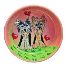 whimsical cairn terrier dogs on ceramic bowl by debby carman