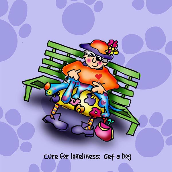 &quot;Cure for loneliness: Get a dog&quot; WHIMSHOTS CANVAS