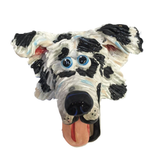 Australian Shepherd Wall Art / Dog Art / Sculpted Dog Face / Ceramic Dog Face - Debby Carman - Faux Paw Productions