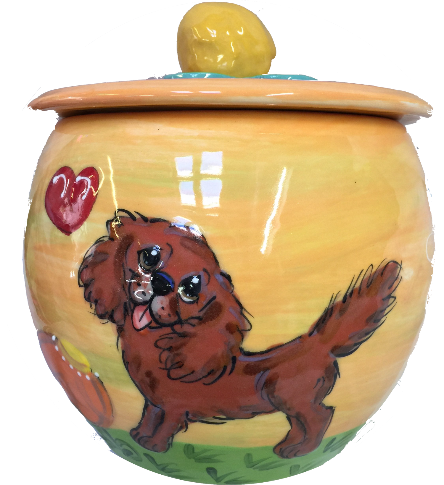 Long Haired Dachshund Ceramic Treat Jar