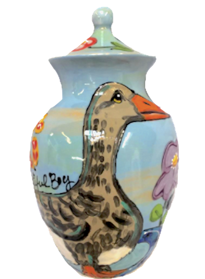 HANDMADE CERAMIC PET URN FROM WWW.FAUXPAWPRODUCTIONS.COM