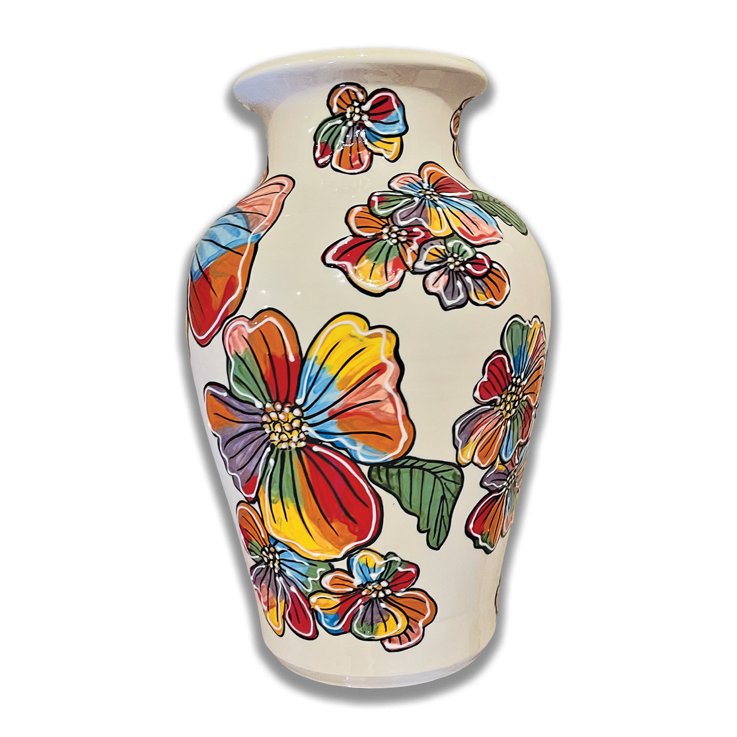 13&quot; Rainbow Flower Vase