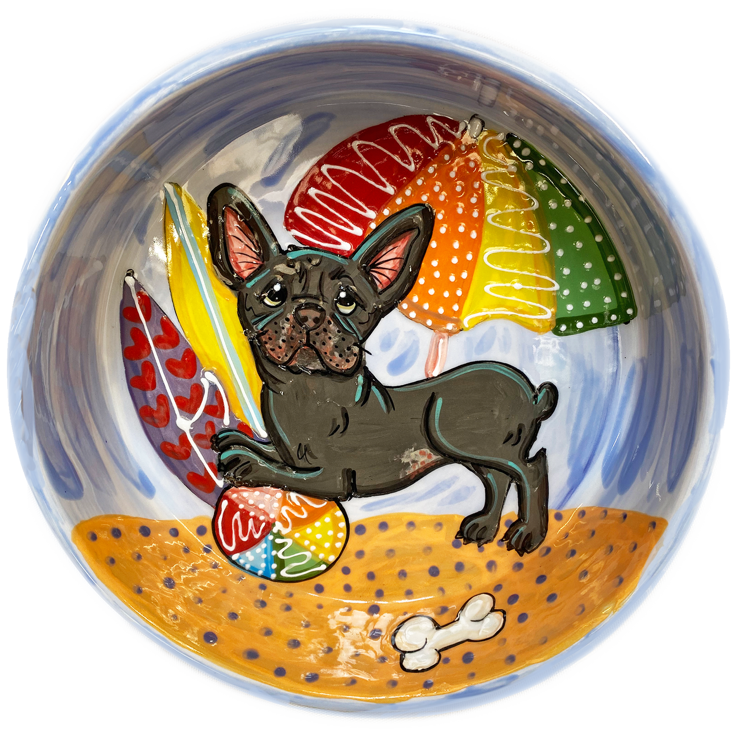 French Bulldog Ceramic Dog Bowl