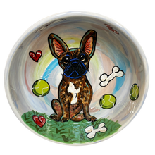 FRENCH BULLDOG DOG BOWL WITH BONES BY FAUX PAW PRODUCTIONS ARTIST Debby Carman 
