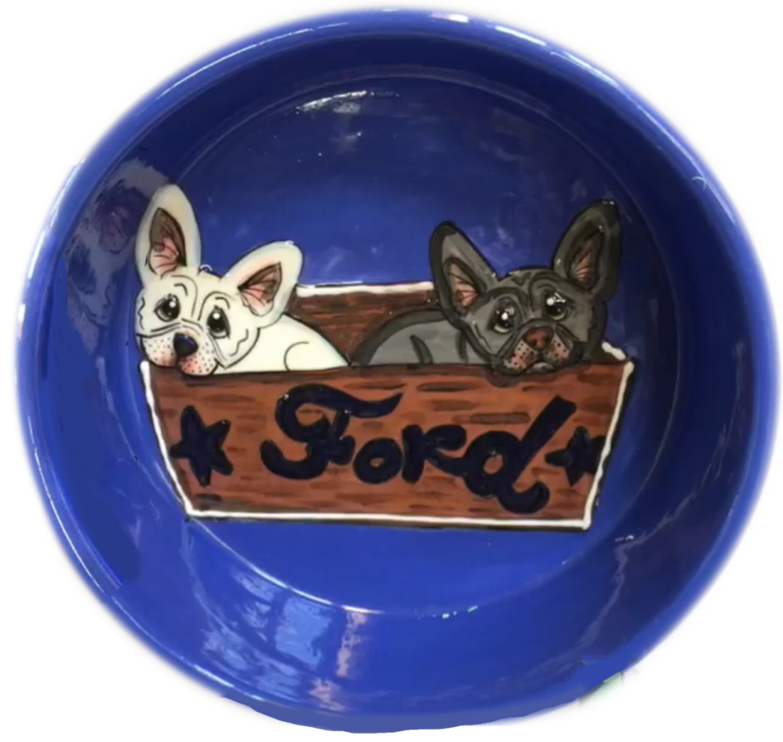 French bulldog and ford truck brand, Custom Dog  Bowl Gift