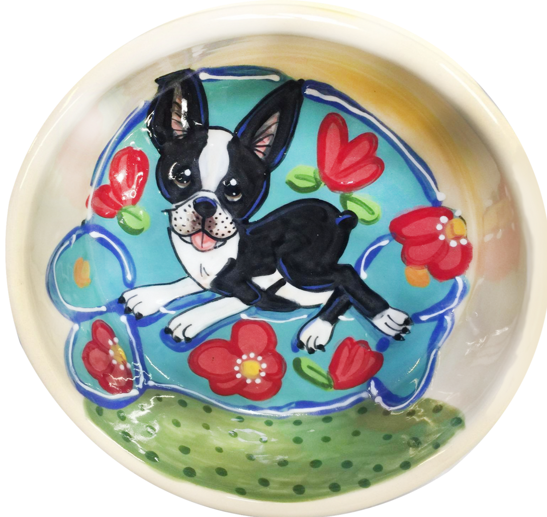 DOG BOWL PERSONALIZED WITH FRENCH BULLDOG, CERAMIC