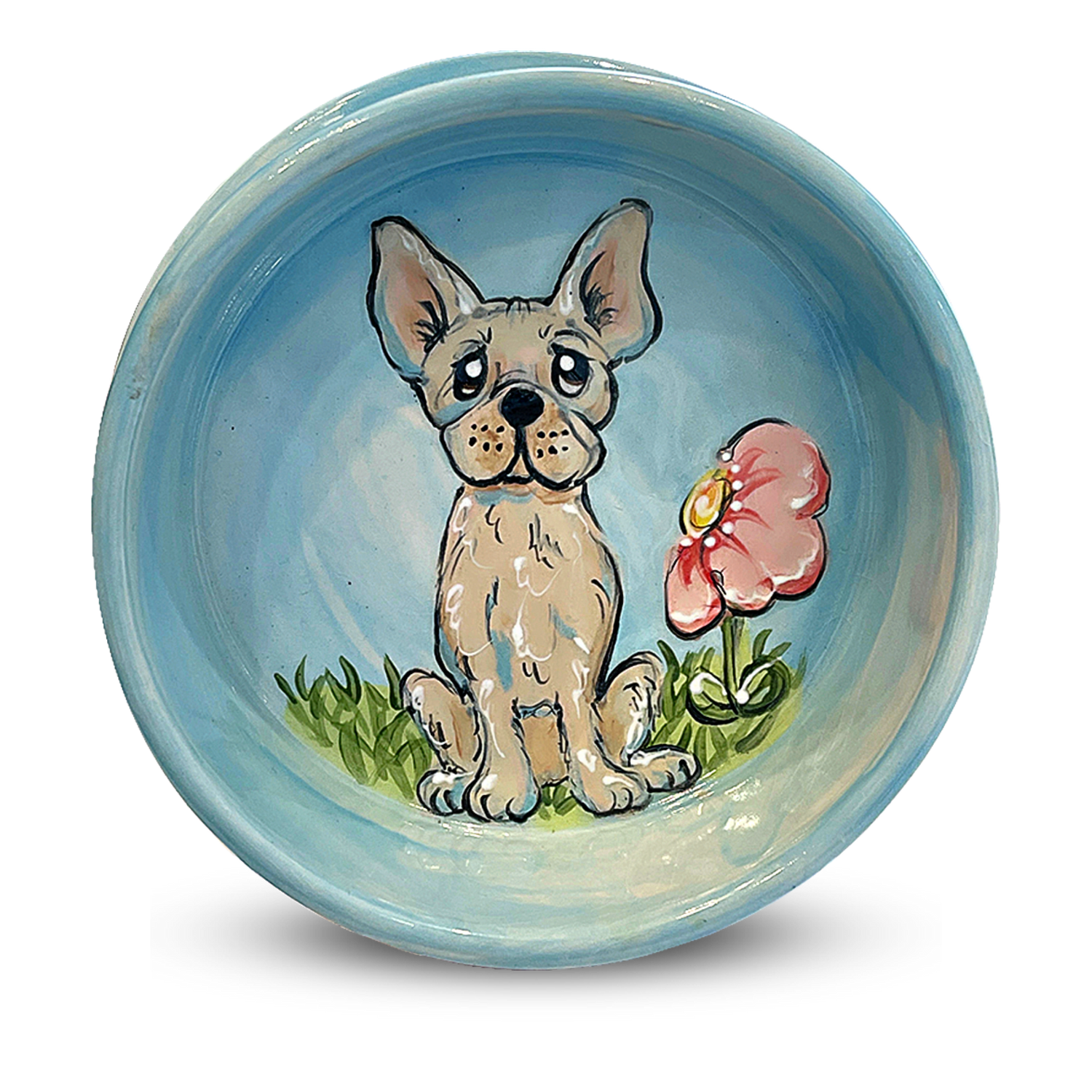 French Bulldog Hand-Painted Pet Bowl by Debby Carman