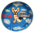 French Bulldog with airplane featured on Ceramic Dog Bowl Great Gift for frenchie lover hand painted by Debby Carman 