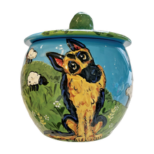 German Shepherd Treat Jar Handmade by Debby Carman