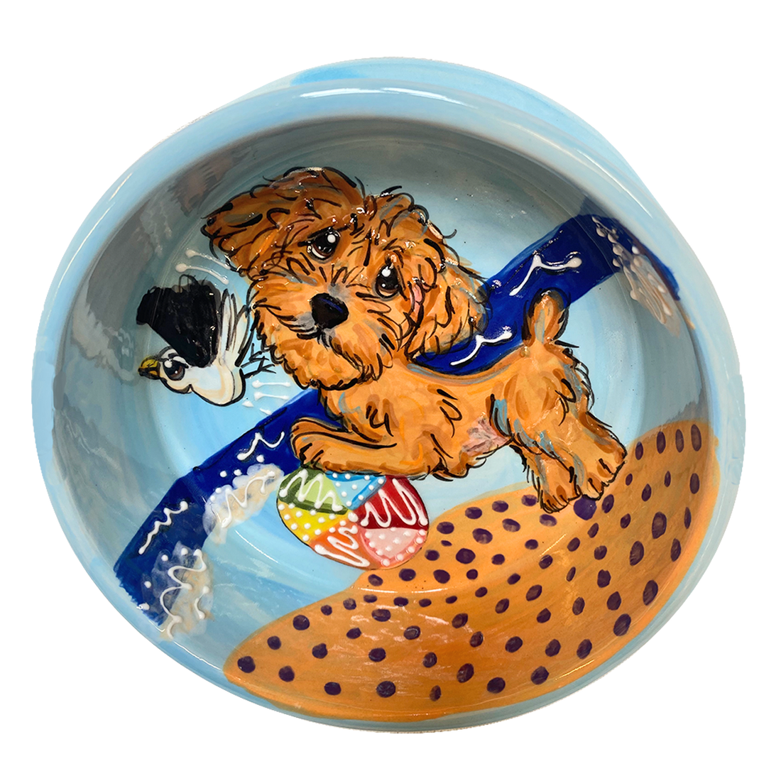 Golden Doodle Bowl Hand-Painted by Debby Carman