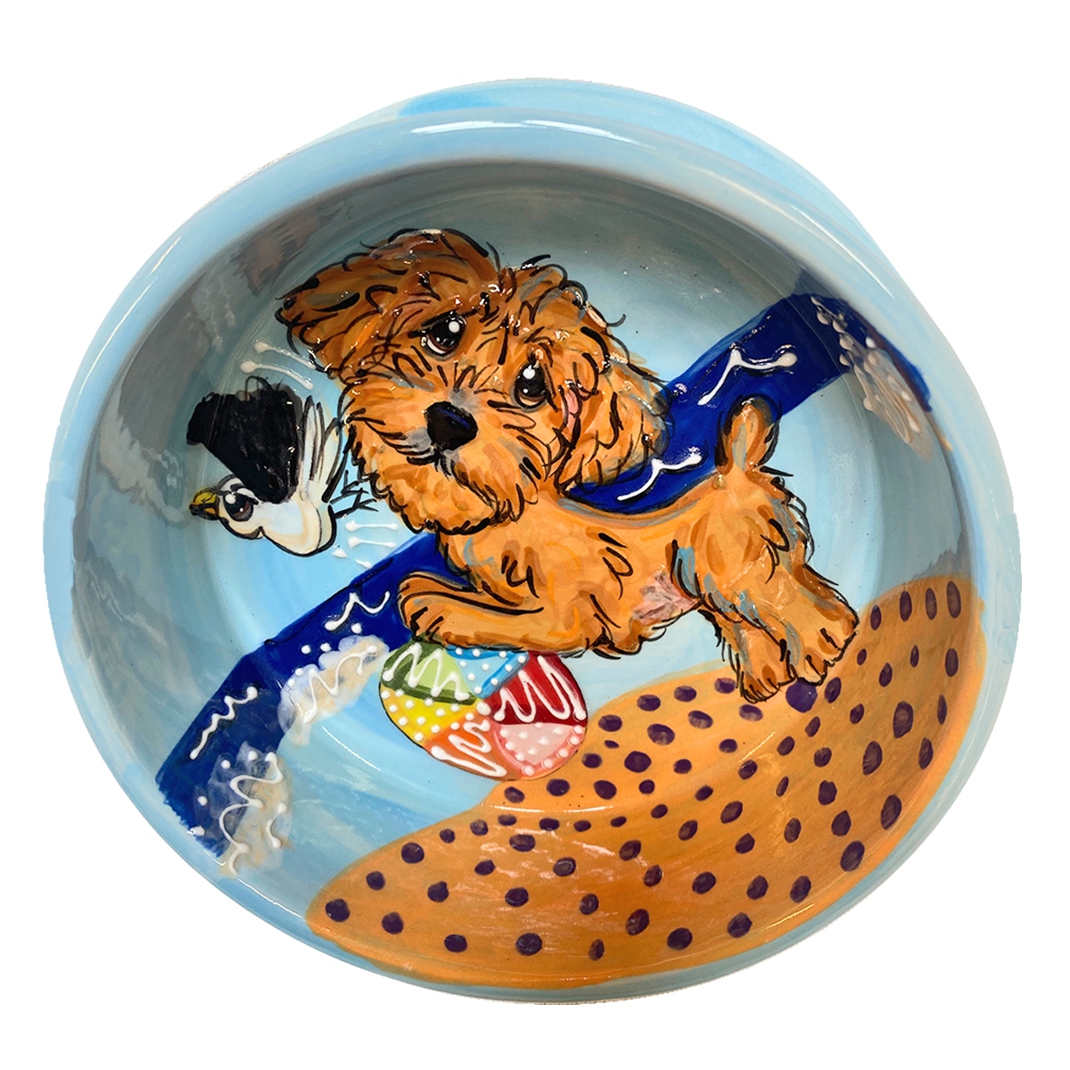 Golden Doodle Bowl Hand-Painted by Debby Carman