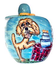 Golden Doodle Birthday Cake Treat Jar, Gift for Dog, Birthday Theme Labradoodle Cookie Jar