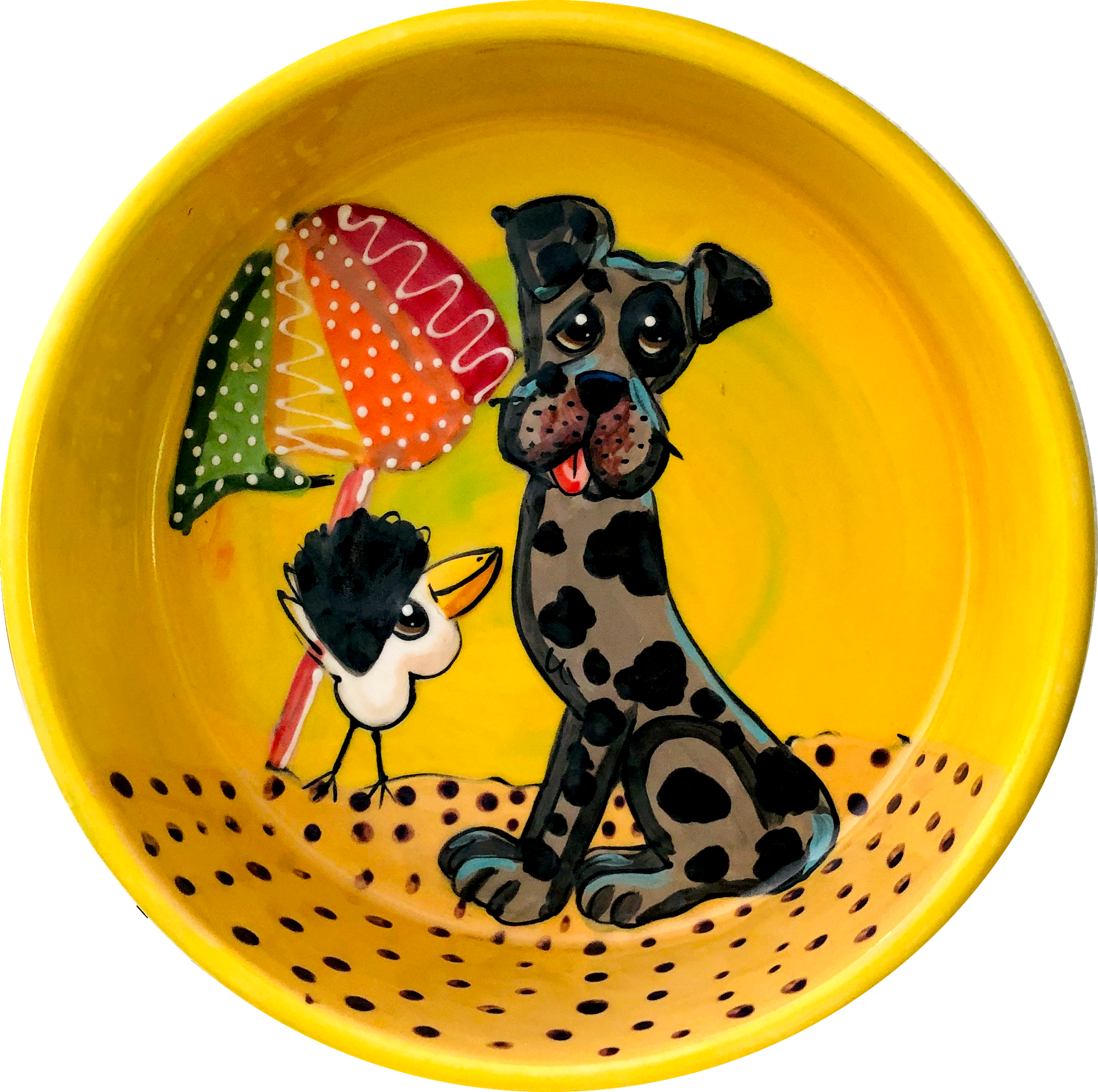 Great Dane Ceramic Dog Bowl Faux Paw Productions