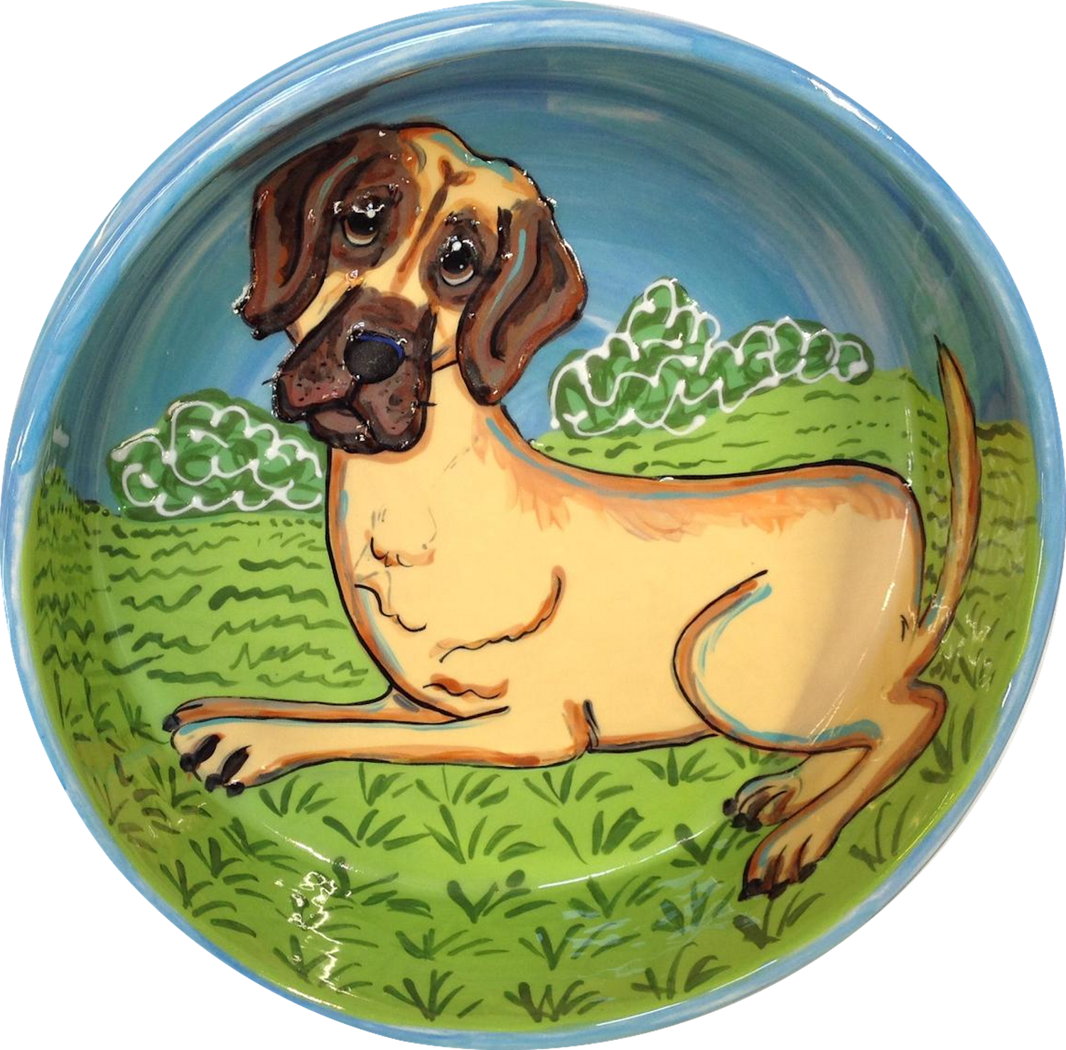 Great Dane Ceramic Dog Bowl