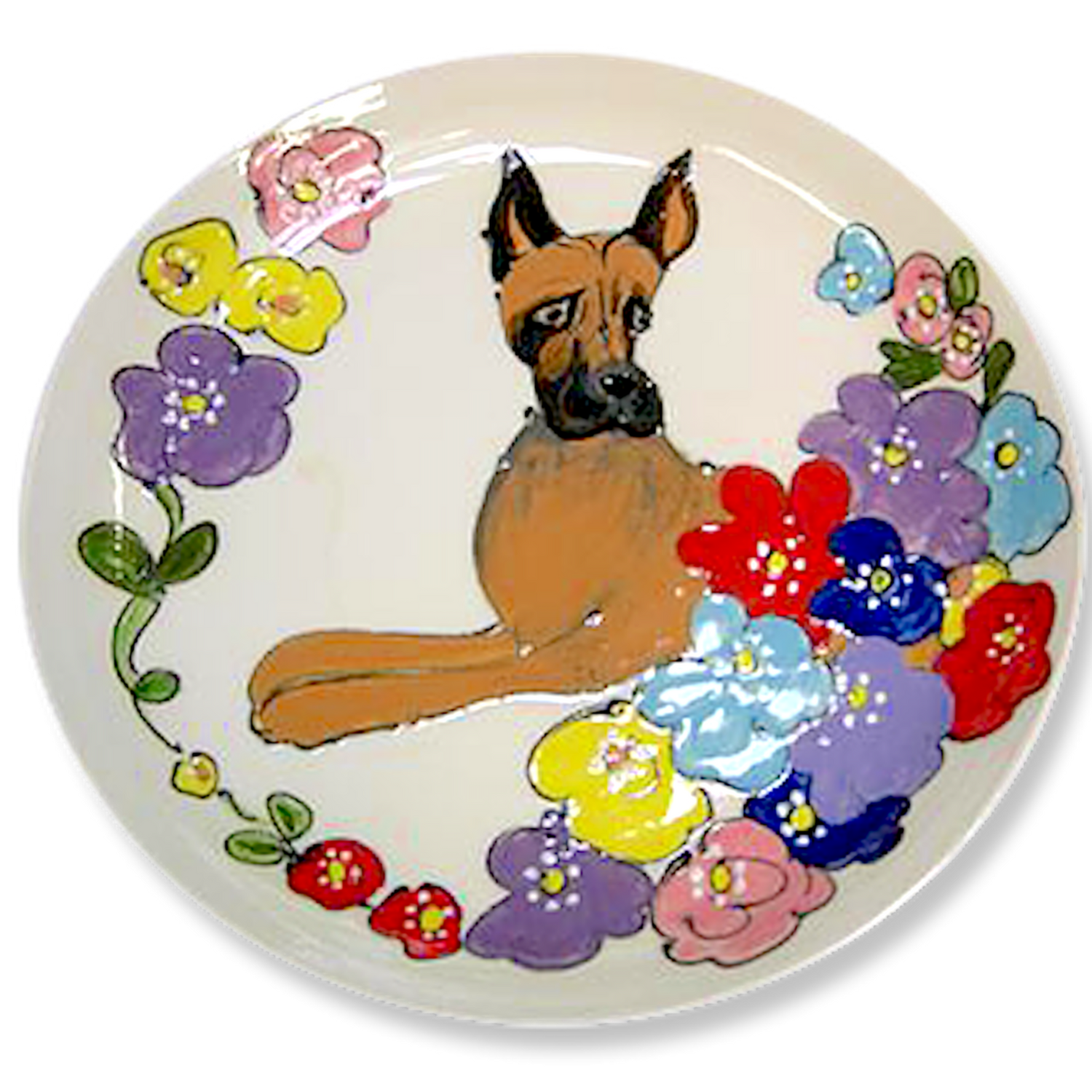 Great Dane Trophy Presentation Plate Hand painted breed show dog ceramic trophy best of breed