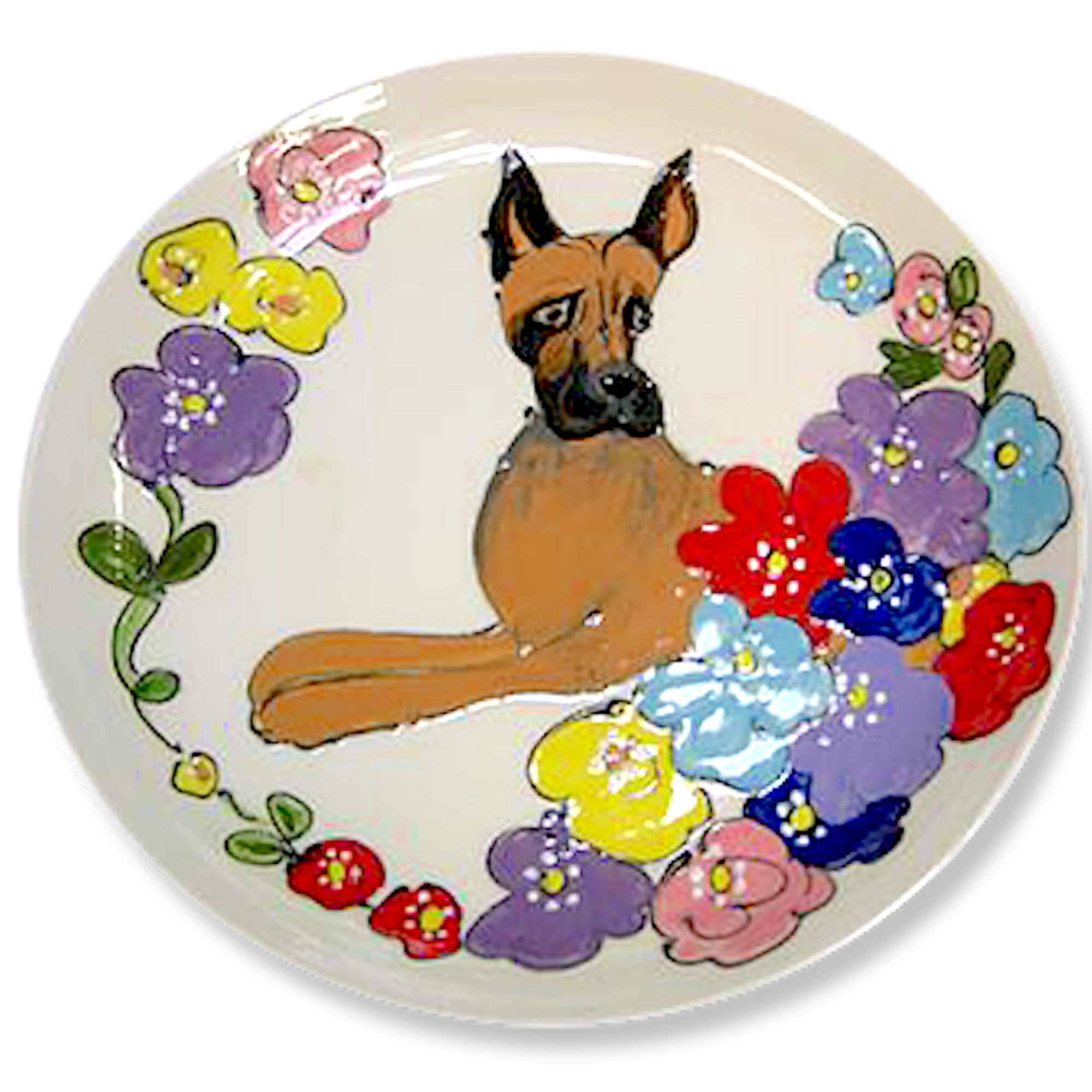 Great Dane Trophy Presentation Plate Hand painted breed show dog ceramic trophy best of breed