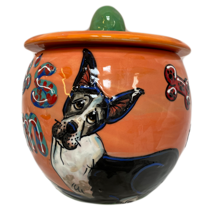 custom personalized cookie jar for dog treats by Debby Carman featuring Great Dane hand painted