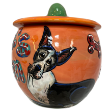 custom personalized cookie jar for dog treats by Debby Carman featuring Great Dane hand painted