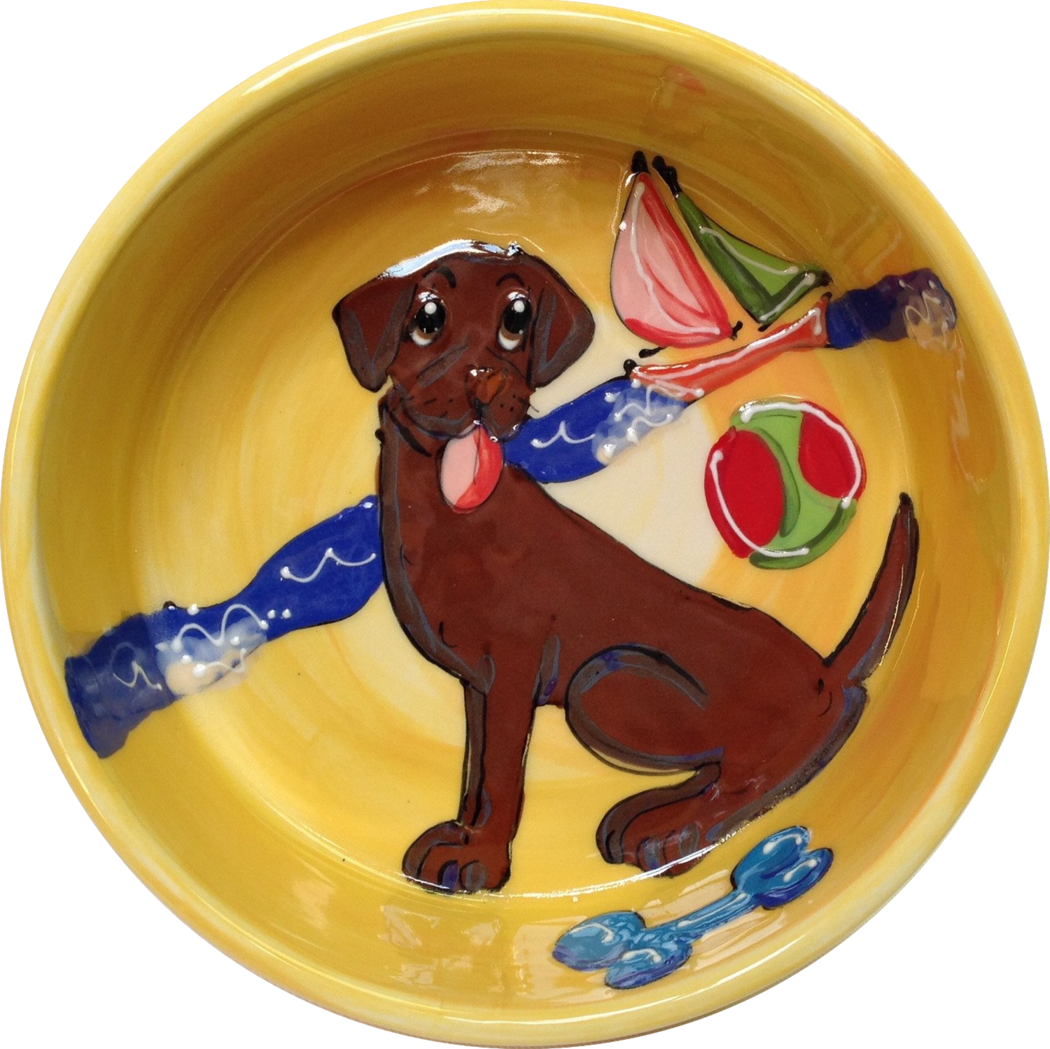 chocolate Labrador dog bowl custom