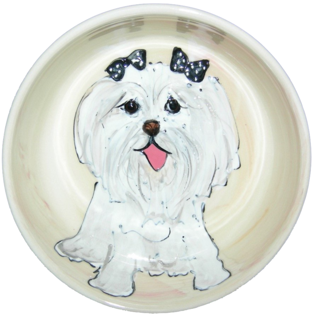 white ceramic dog dish