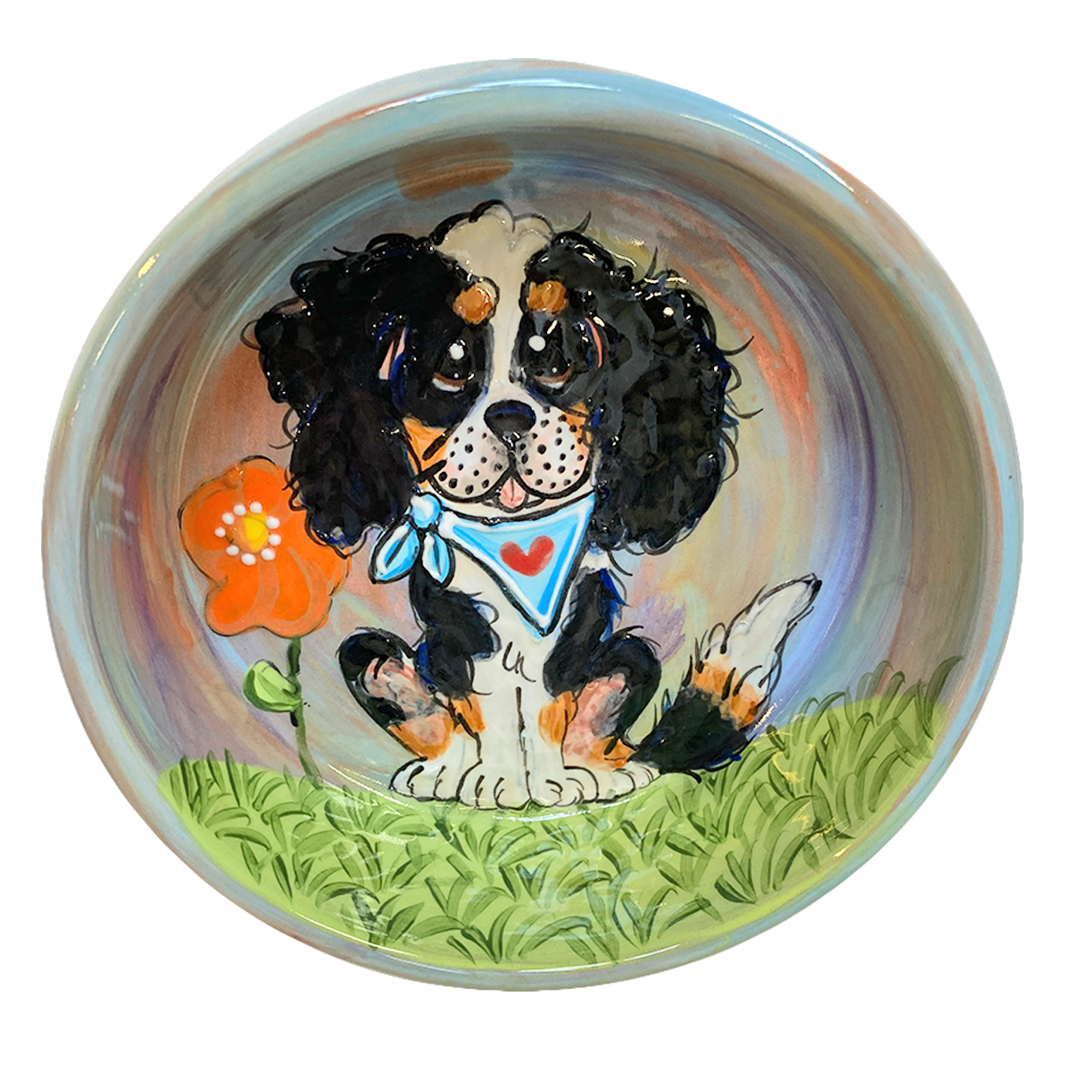 Cavalier King Charles Spaniel Ceramic Bowl Art