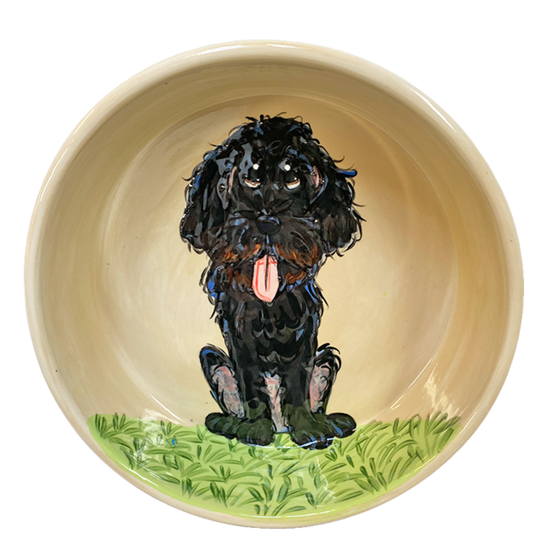 Labradoodle - 8&quot; Bowl Hand painted by Debby Carman