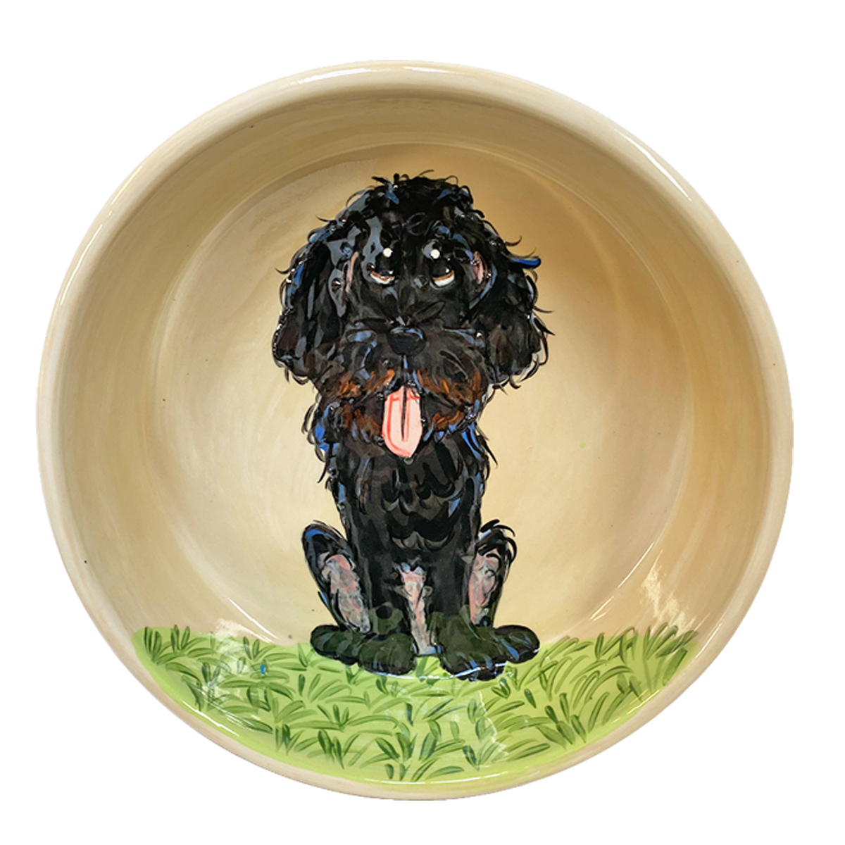 Labradoodle - 8&quot; Bowl Hand painted by Debby Carman