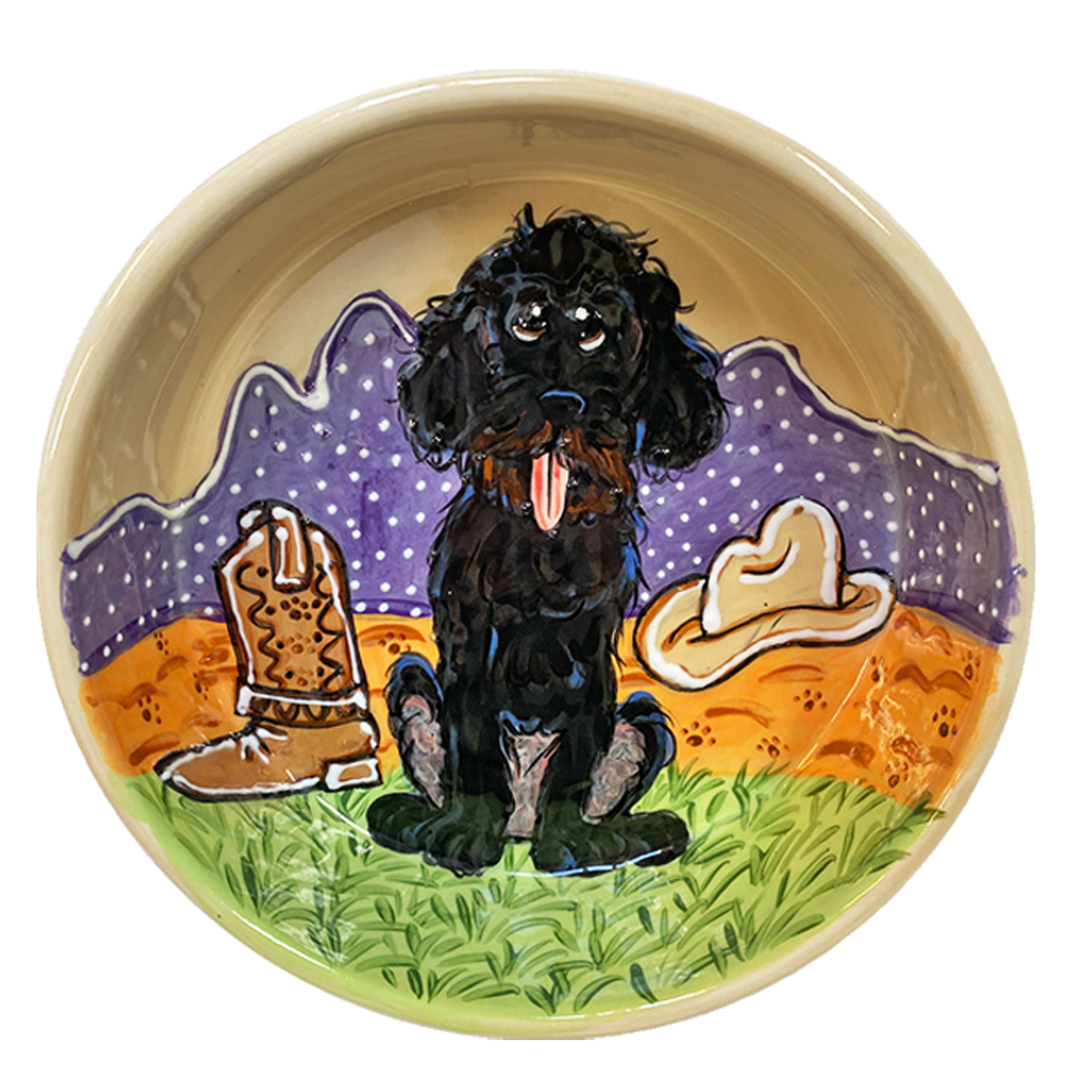 LABRADOODLE DOO - 8&quot; Bowl Hand painted by Debby Carman