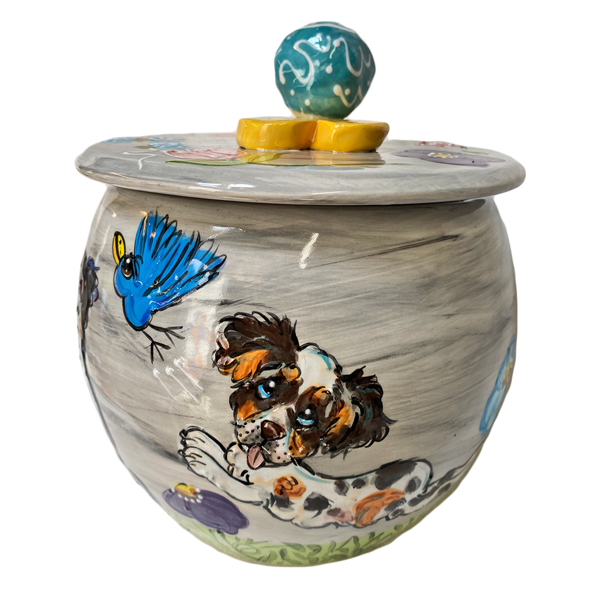 Mini Australian Shepherd Cookie Jar by Debby Carman Faux Paw Productions