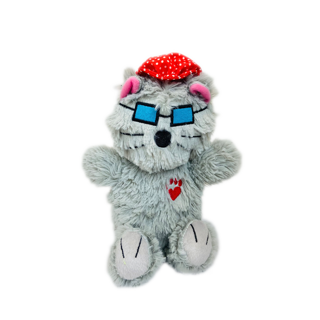 BOWZERS &amp; MEOWZERS KITTYWIMPUSS A GREY CAT LARGE PLUSH SQUEAKY DOG TOY BY MULTIPET AVAILABLE AT FAUX PAW PRODUCTIONS BY Debby Carman 