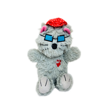 BOWZERS & MEOWZERS KITTYWIMPUSS A GREY CAT LARGE PLUSH SQUEAKY DOG TOY BY MULTIPET AVAILABLE AT FAUX PAW PRODUCTIONS BY Debby Carman 