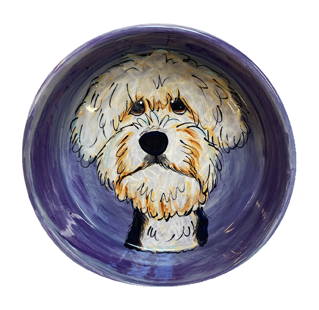 Old English Sheepdog | Hand Painted Ceramic Dog Bowl