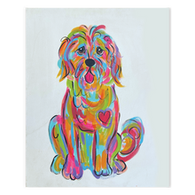 24W x 30H Original Rainbow Dog Painting by Debby Carman