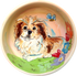 Pekingese food bowl hand painted by Debby Carman of Faux Paw Petique Artique Laguna Beach