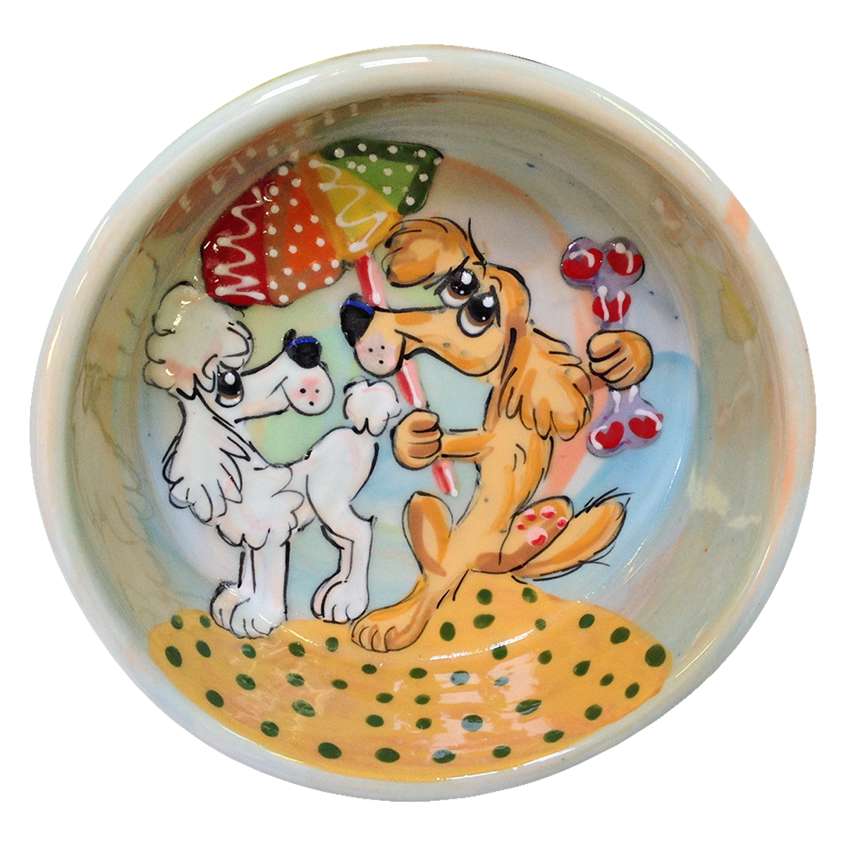 Golden Retriever and Poodle Dog Bowl