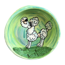 green poodle ceramic painted bowl