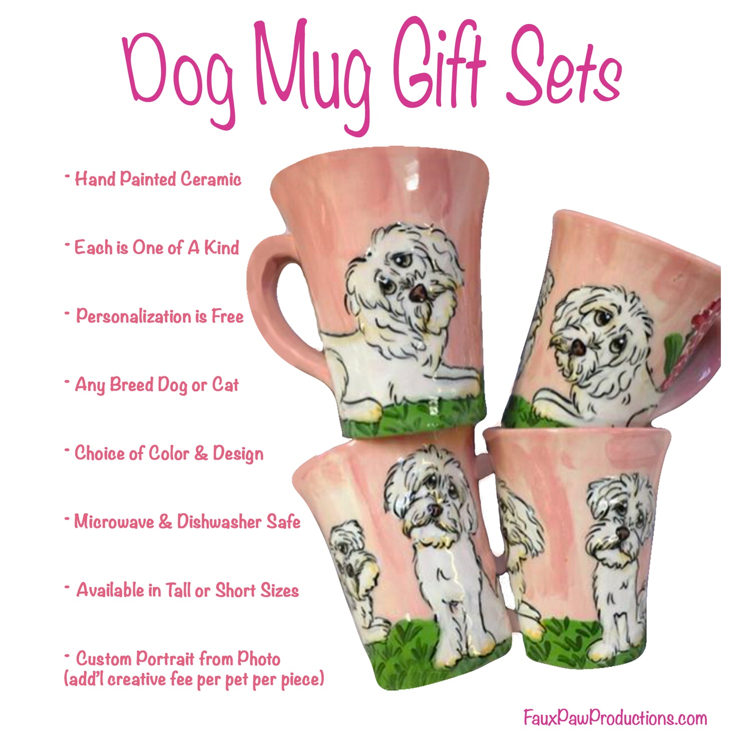 image of dog mug gift set features and quality of ceramic mugs by debby carman