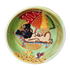 IMAGE OF CERAMIC DOG BOWL FEATURING WHIMSICAL PUG BREED DOG ON THE BEACH BY Debby Carman 