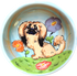 Pekingese Small Dog Bowl / Ceramic / Garden theme with flower design / Hand Painted / Personalize this pet bowl / Debby Carman